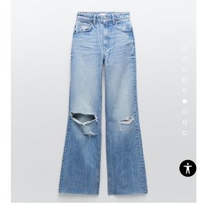 ZARA RIPPED WIDE LEG JEANS
MID-BLUE - REF. 6045/027